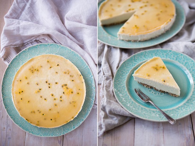 Cheesecake Raw Vegan cu Fructe Pasiune